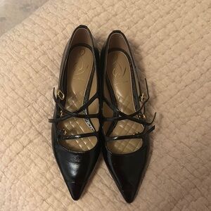 Sam Edelman Black Flats with Gold Accents